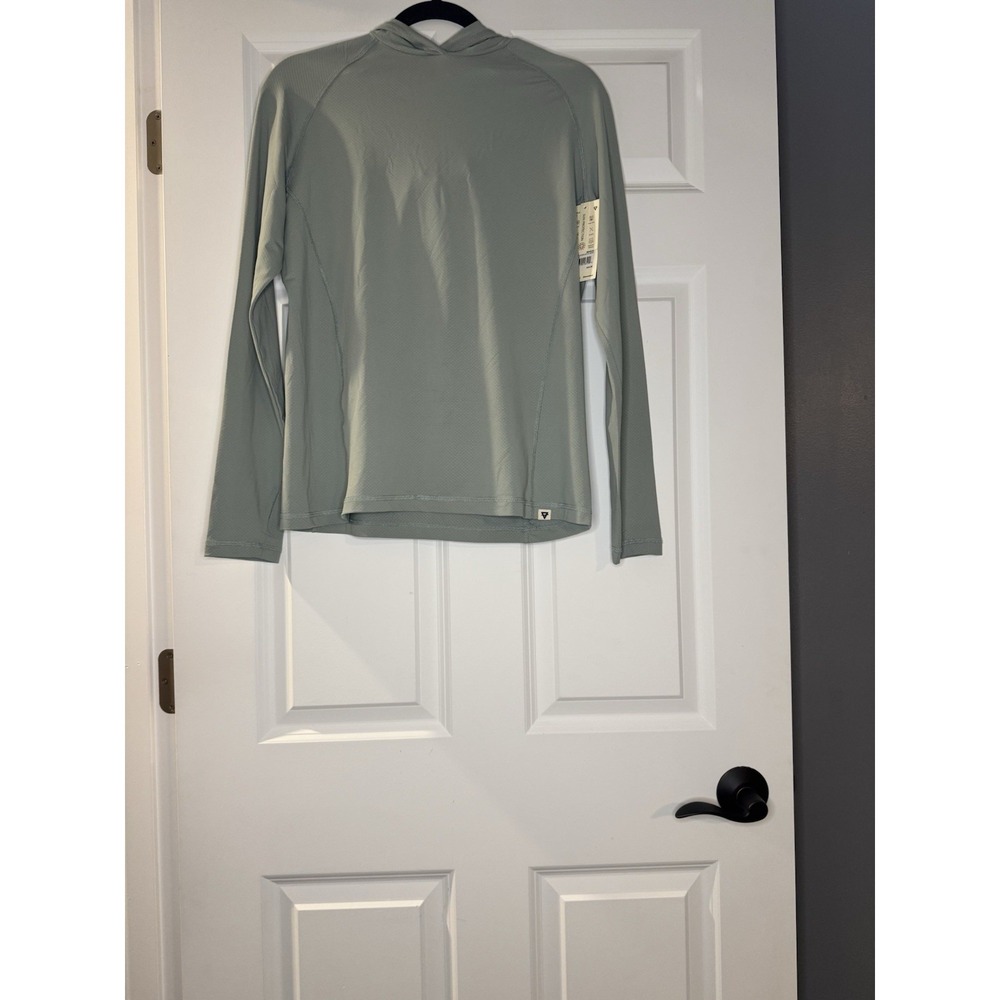 Liv Outdoor UPF 50+ Mesh Hooded Top Aqua Gray Medium Nwt